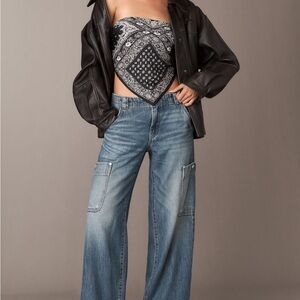 Anthropologie- Pilcro- Mid-Rise Cargo Jeans